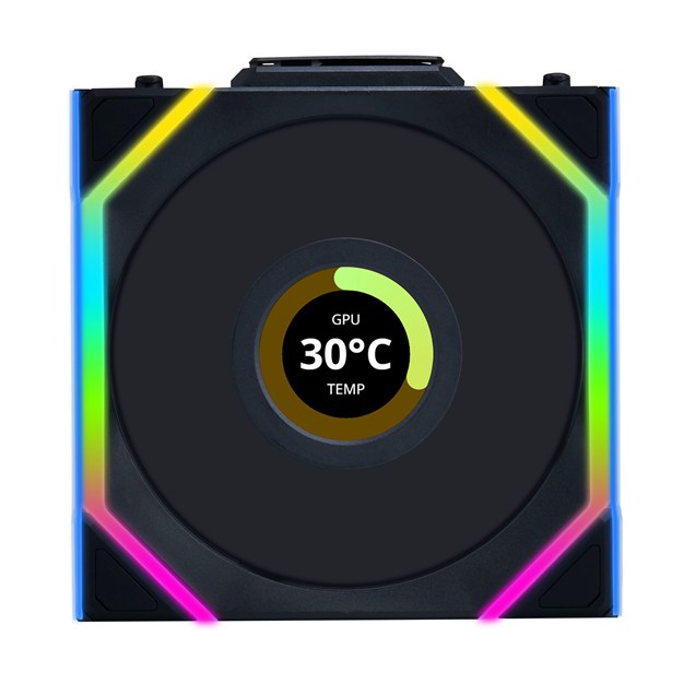 Lian Li UNI FAN SL Wireless LCD 120mm ARGB PWM Chassis Fan in Black
