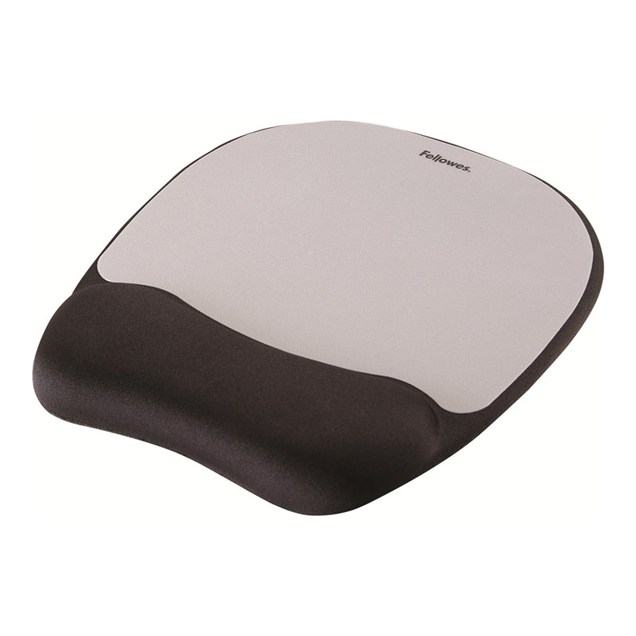 Fellowes Memory Foam Mouse Pad/Wrist Rest (Silver Streak)