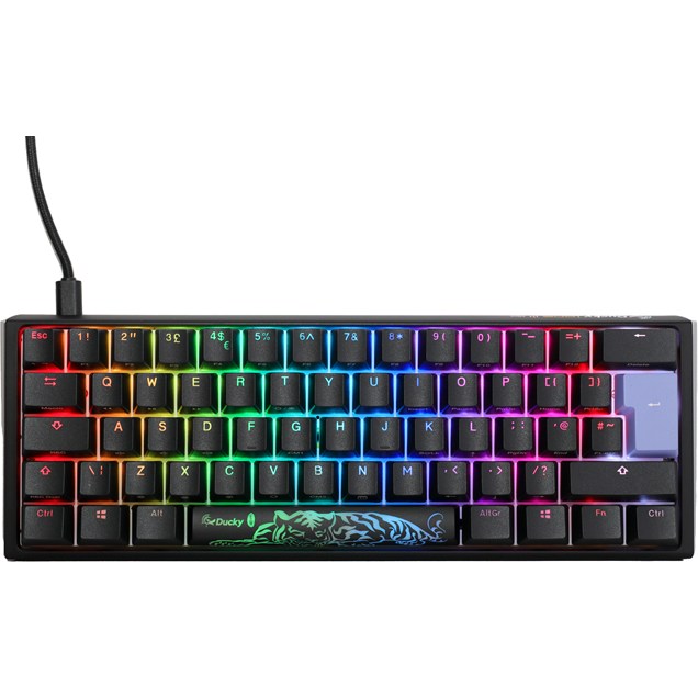 Ducky One 3 Classic Mini Mechanical USB Keyboard in Galaxy Black, 60%, RGB, UK Layout, Cherry MX Red Switches