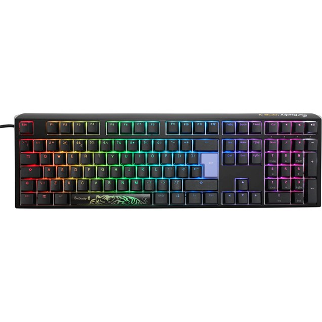 Ducky One 3 Classic Mechanical USB Keyboard in Galaxy Black, Full-size, RGB, UK Layout, Cherry MX Silent Red Switches