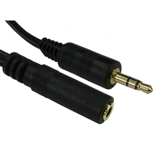 Cables Direct 1.2m 3.5mm Stereo Extension Cable, Black