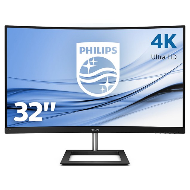 Philips E Line 328E1CA 32" 4K Curved Monitor - VA, 4ms, Speakers, HDMI, DP