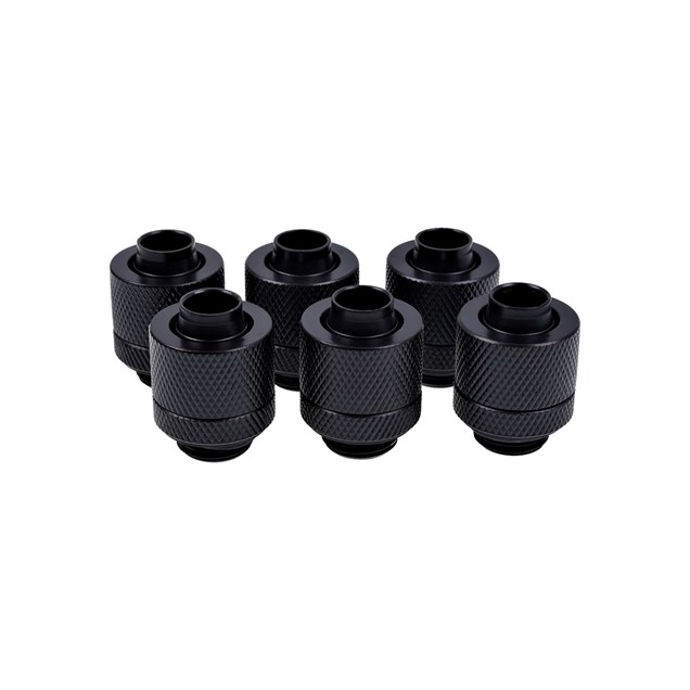 Alphacool Eiszapfen 13/10mm Deep Black Compression Fitting - Six Pack