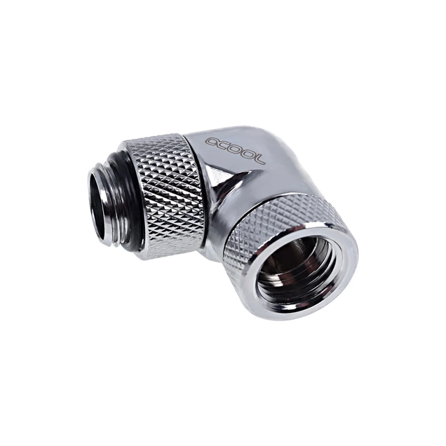 Alphacool Eiszapfen Angle Adapter - 90 degree rotatable G1/4 AG to G1/4 IG in Chrome
