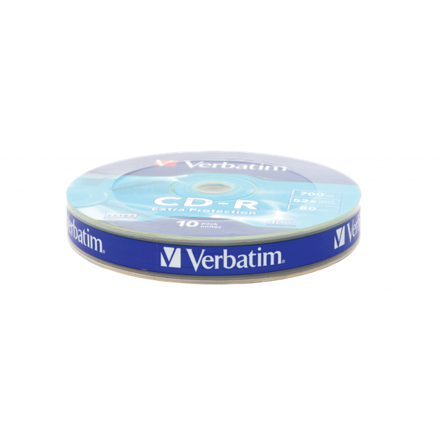 Verbatim 700MB CD-R Extra Protection Discs, 52x, 10 Pack Wrap Spindle