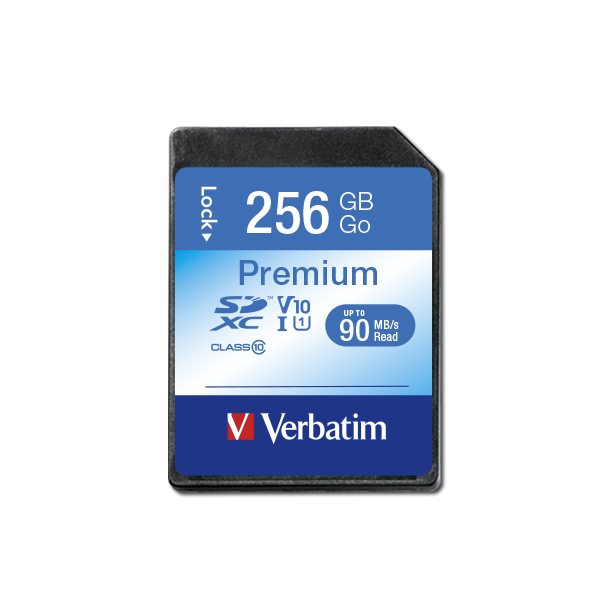256GB Verbatim Premium U1 Class 10 SD Card 