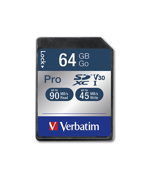 64GB Verbatim Pro U3 UHS-1 (U3) SD Card 
