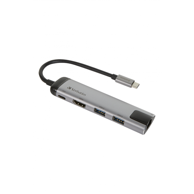 Verbatim USB-C Multiport Hub, 1x USB-C, 2x USB-A, 1x HDMI, 1x RJ-45