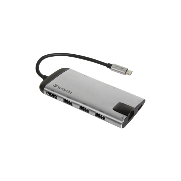 Verbatim USB-C Multiport Hub, 1x USB-C, 2x USB-A, 1x HDMI, 1x RJ-45, SD