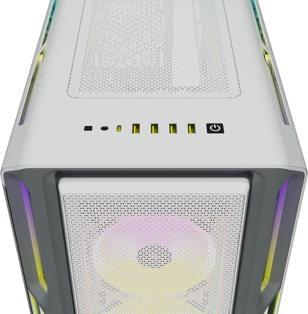 Corsair iCUE 5000T RGB Mid-Tower Smart Case in White with Tempered ...