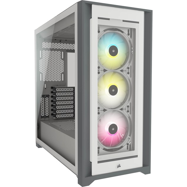 Corsair iCUE 5000X RGB Mid Tower Gaming Case - White 