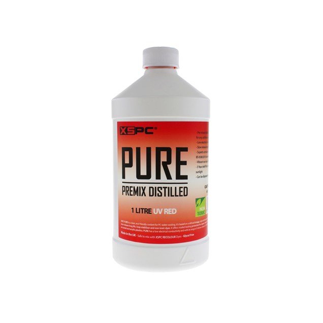 XSPC PURE Premix Distilled Coolant in UV Red, 1 Litre