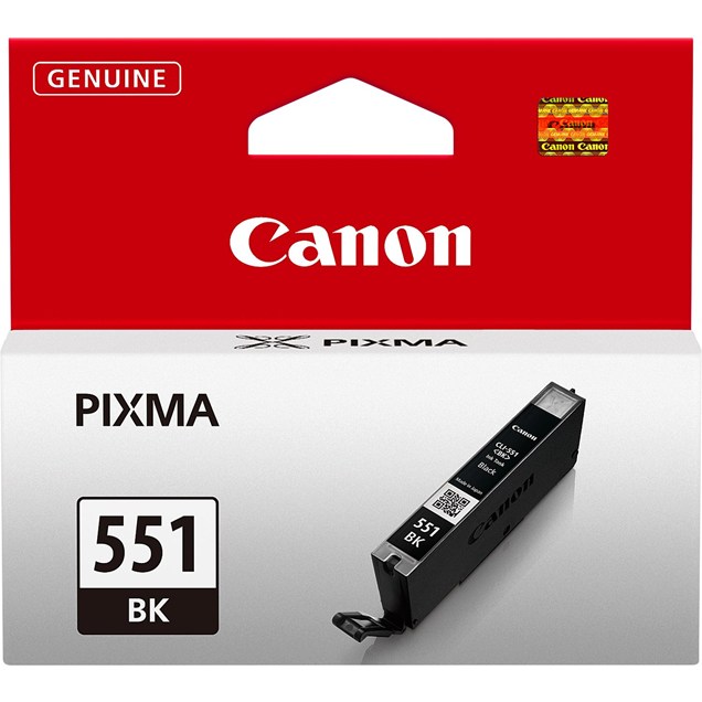 Canon CLI-551BK Ink Cartridge - Black, 7ml (Yield 495 Photos)