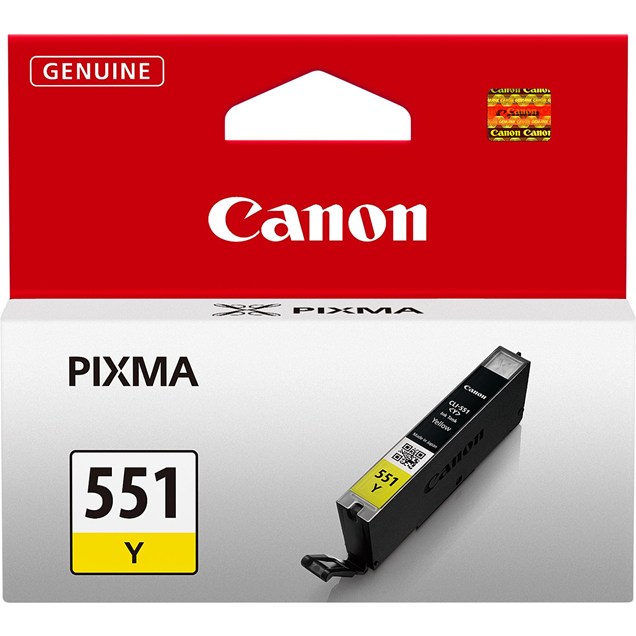 Canon CLI-551Y Ink Cartridge - Yellow, 7ml (Yield 330 Pages)