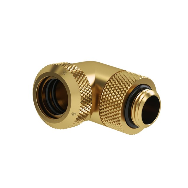 Barrow G1/4 Male Rotary to 90 Degree Compression Fitting in Gold for 14mm Hard Tube