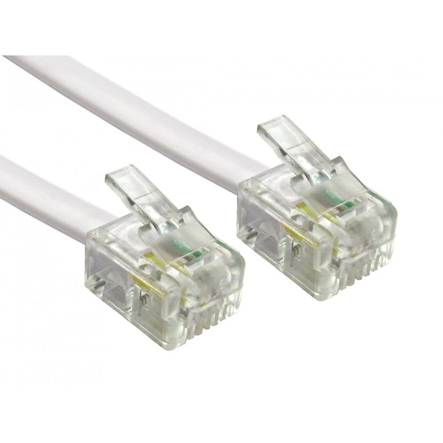 Cables Direct 1m RJ-11 to RJ-11 Modem Cable in White
