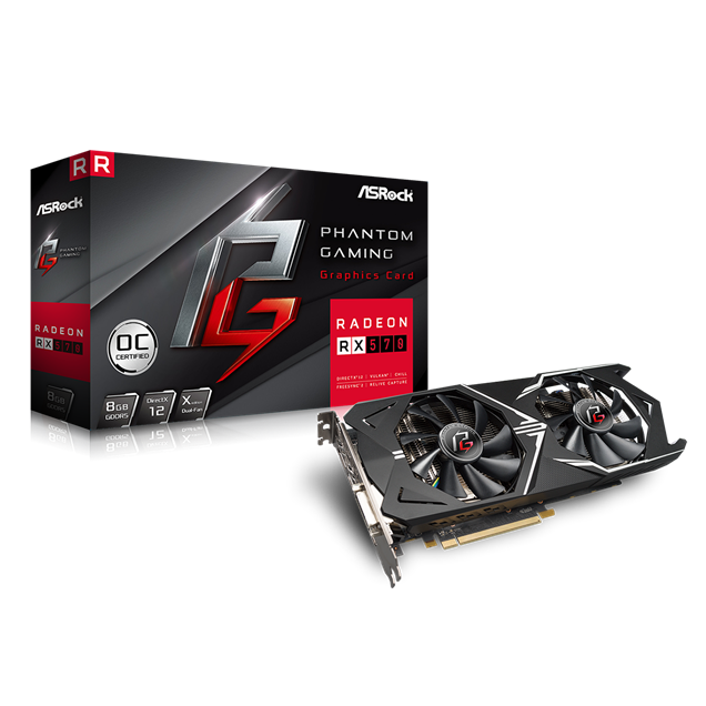 ASRock Radeon RX 570 Phantom X OC 8GB Graphics Card