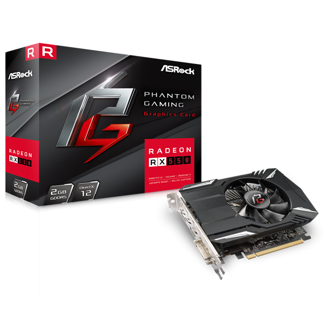 ASRock Radeon RX 550 Phantom Edition 2GB Graphics Card