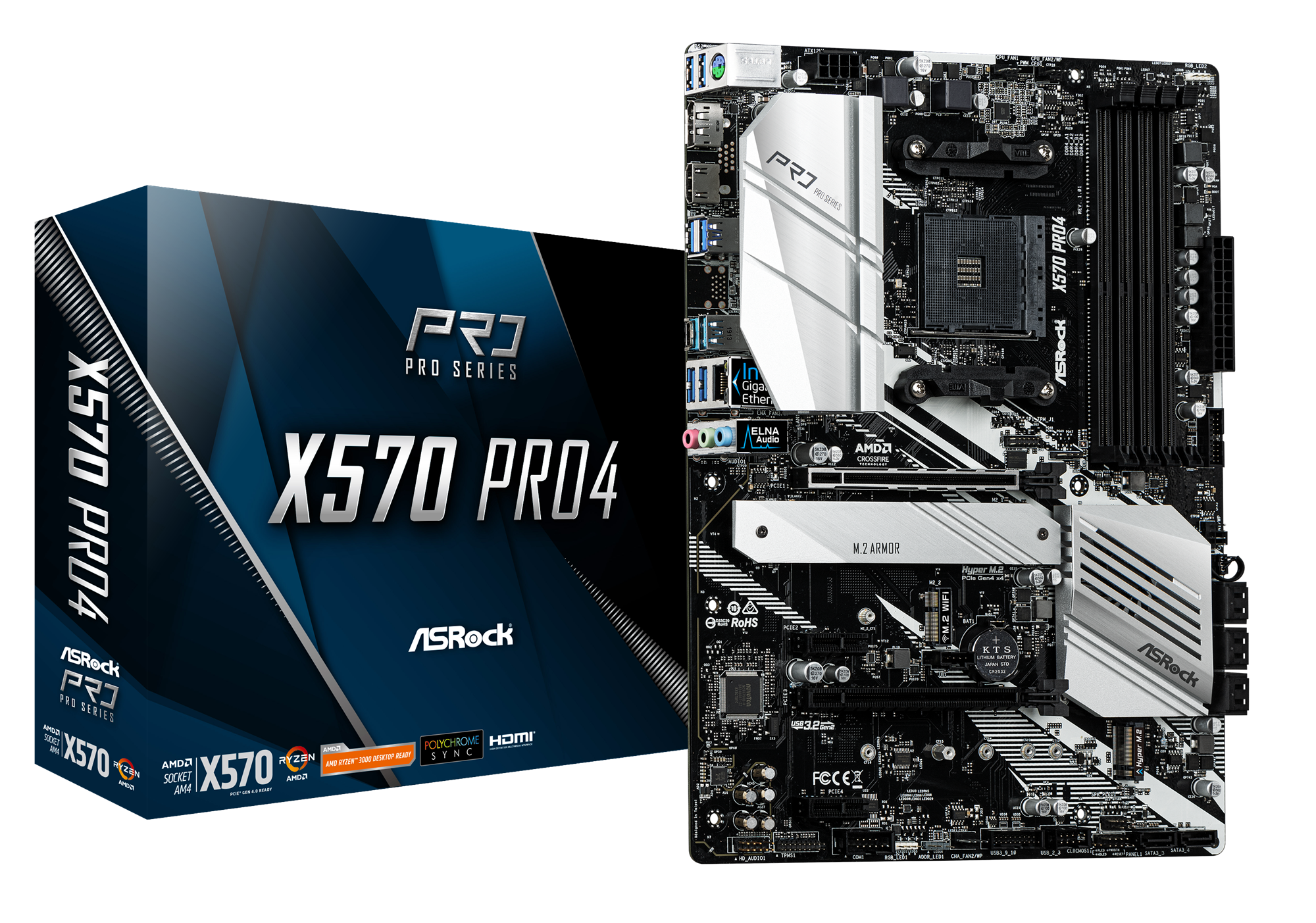ASRock X570 Pro4 AMD Socket AM4 X570 Chipset ATX Motherboard - CCL