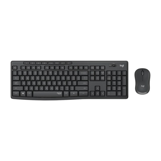 Logitech MK295 Silent Wireless Combo Keyboard and Mouse in Graphite, UK