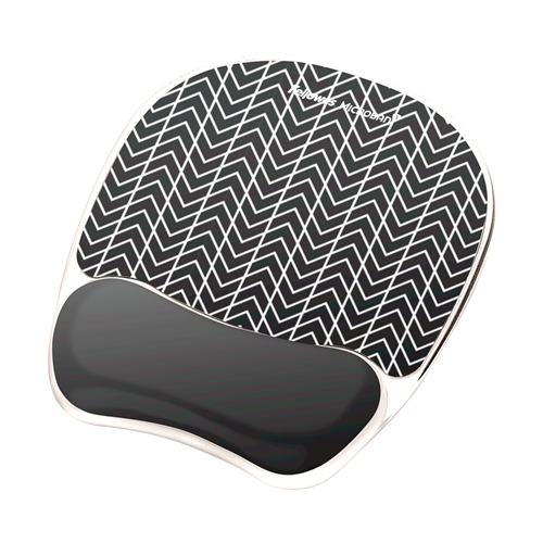 Fellowes Photo Gel Mousepad Wrist Support - Chevron