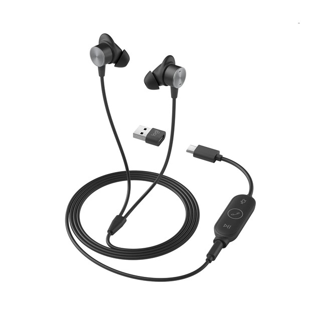 Logitech Zone Wired Earbuds - Teams Version in Graphite