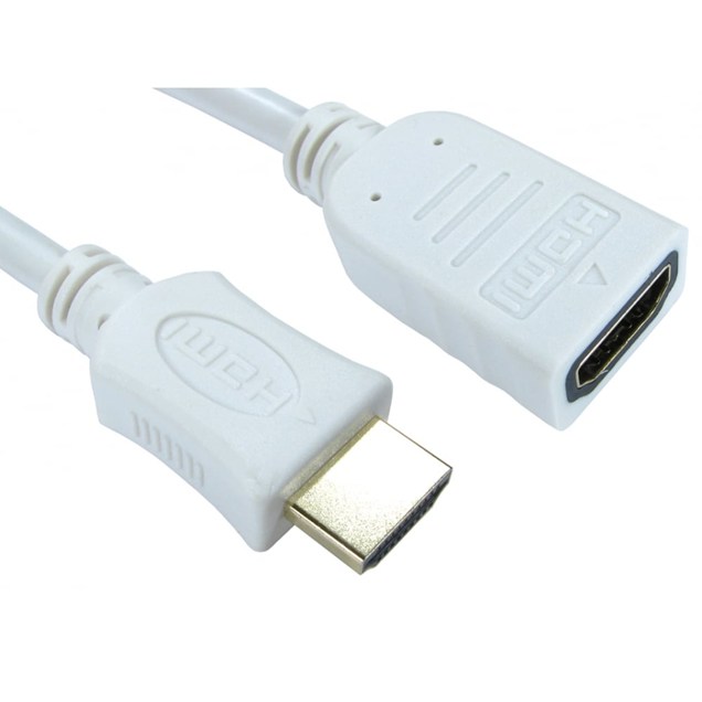 Cables Direct 5m HDMI 1.4 High Speed with Ethernet Extension Cable in White