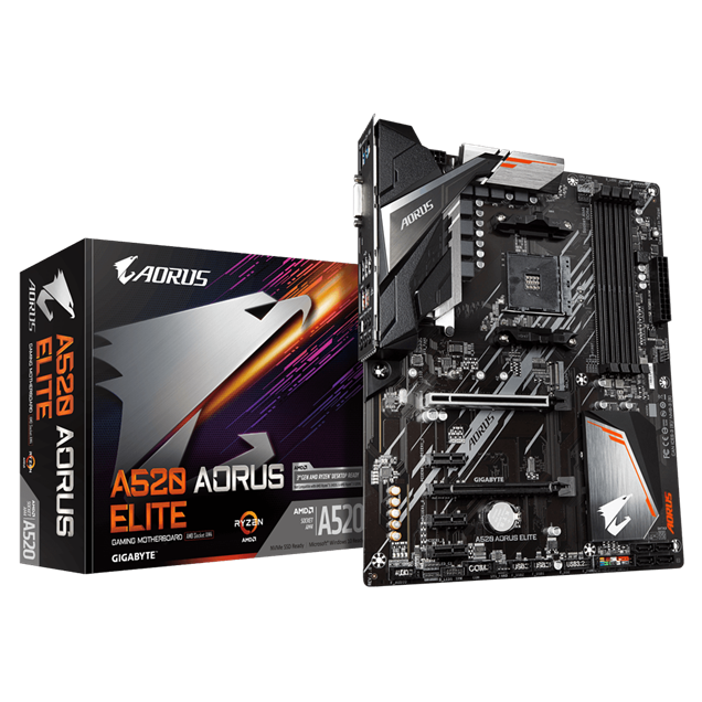 Gigabyte A520 AORUS ELITE ATX Motherboard for AMD AM4 CPUs