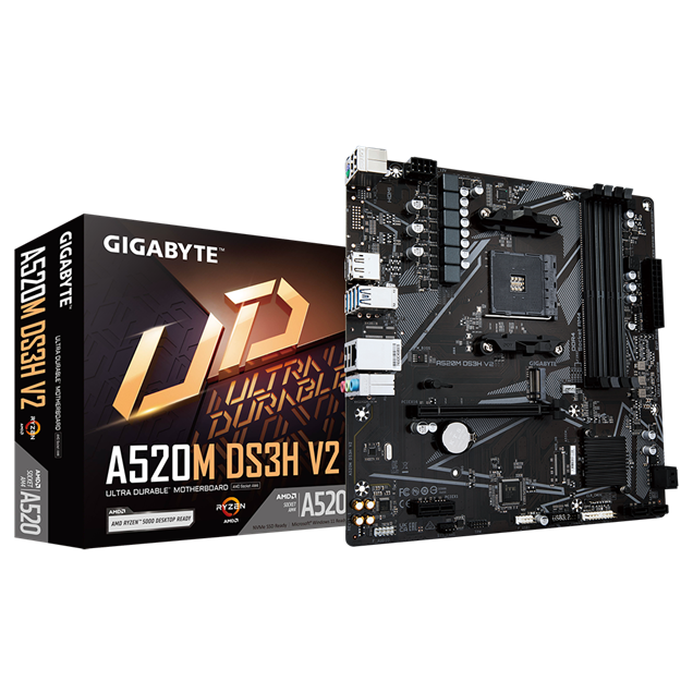 Gigabyte A520M DS3H V2 mATX Motherboard for AMD AM4 CPUs