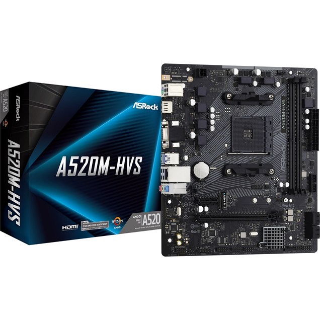ASRock A520M-HVS mATX Motherboard for AMD AM4 CPUs