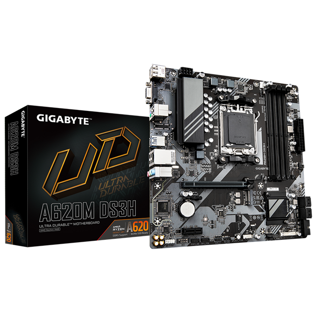 Gigabyte A620M DS3H mATX Motherboard for AMD Socket AM5 CPUs