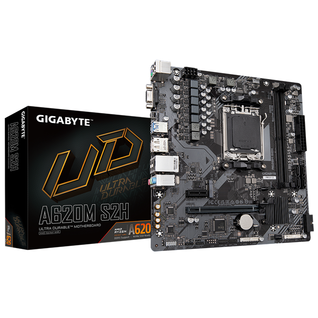 Gigabyte A620M S2H mATX Motherboard for AMD AM5 CPUs