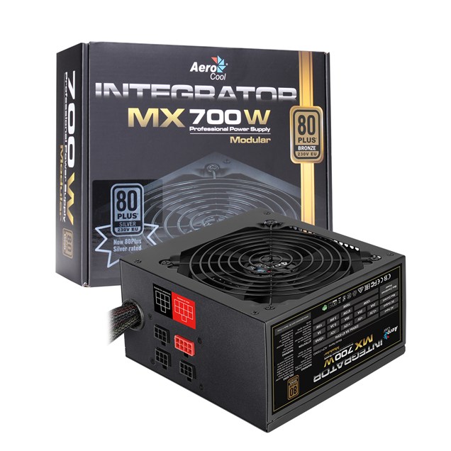 Aero Cool Integrator 700W Semi-Modular Power Supply 80 Plus Silver