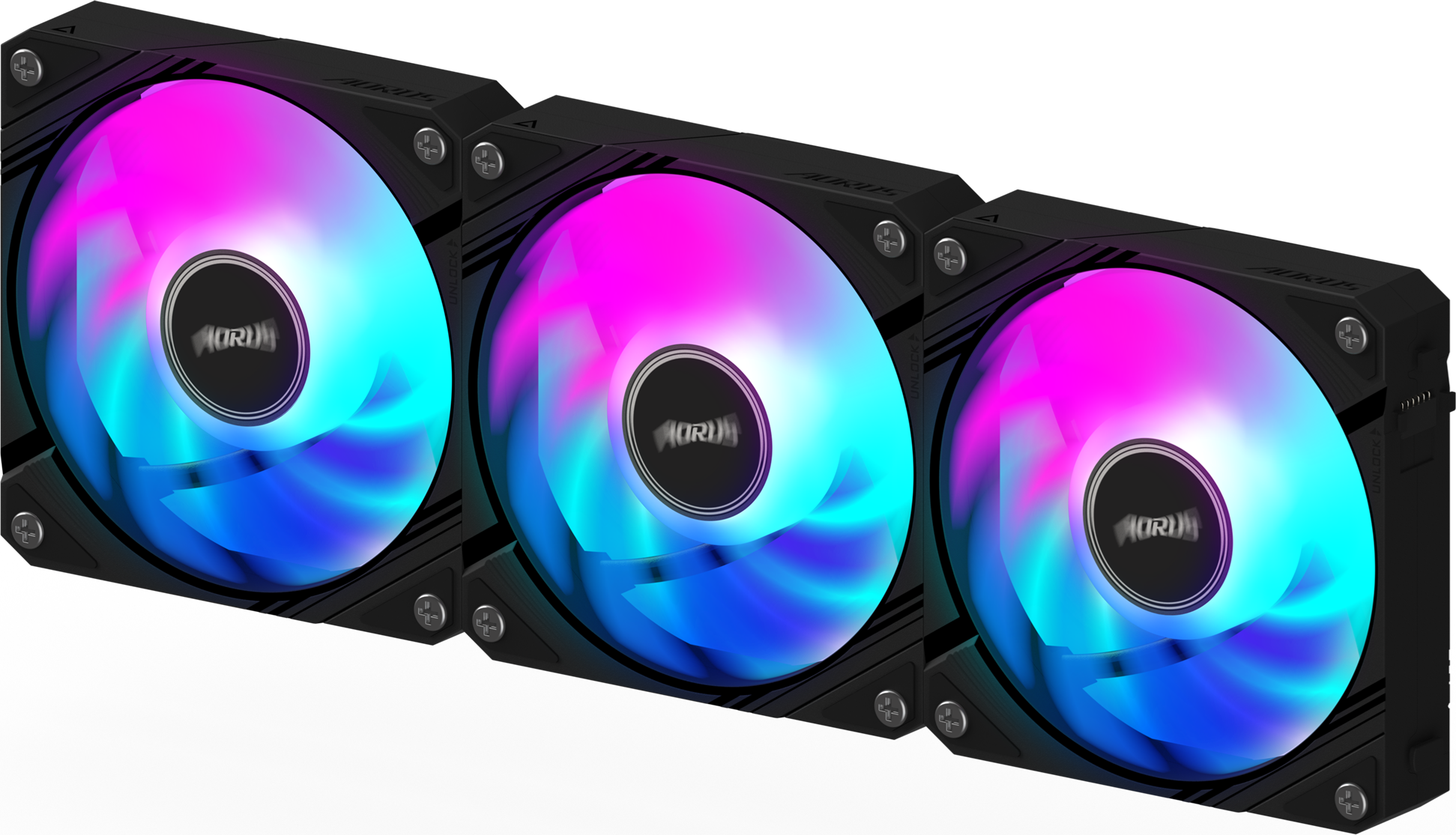 Gigabyte AORUS EZ Chain Fan 120 Triple Pack of 120mm ARGB Case Fans in ...