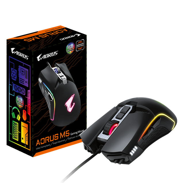 Gigabyte AORUS M5 USB Gaming Mouse with RGB Fusion Support