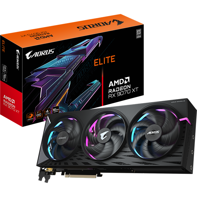 Gigabyte Radeon RX 9070 XT Aorus Elite OC 16GB GDDR6 Graphics Card