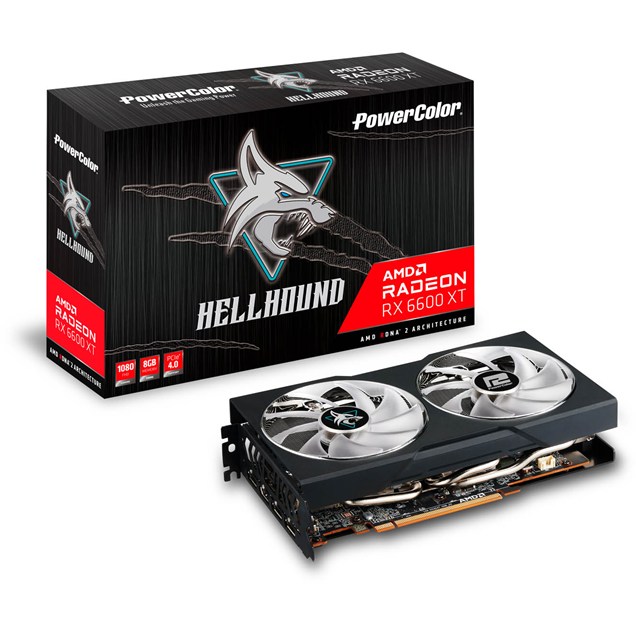 PowerColor Radeon RX 6600 XT HellHound OC 8GB Graphics Card