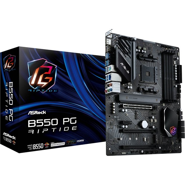 ASRock B550 PG Riptide ATX Motherboard for AMD AM4 CPUs