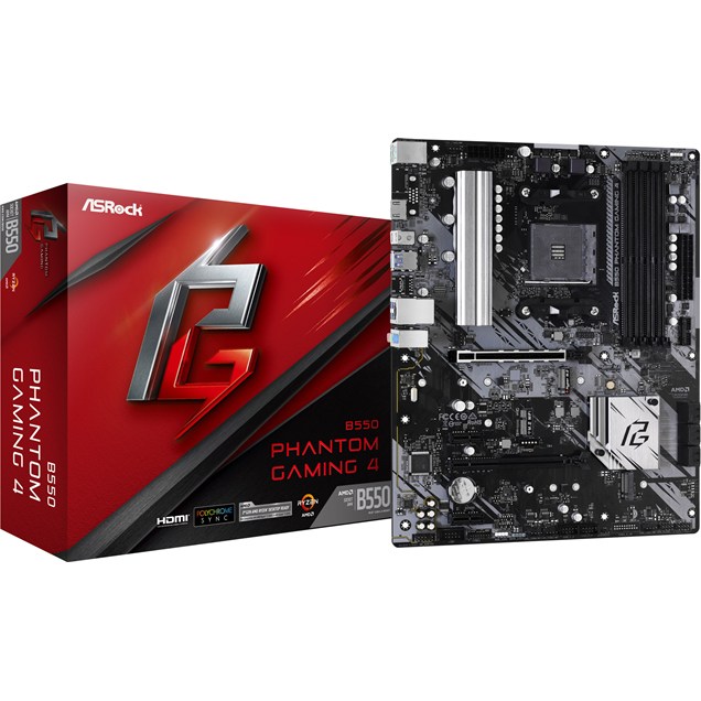 ASRock B550 Phantom Gaming 4 ATX Motherboard for AMD AM4 CPUs