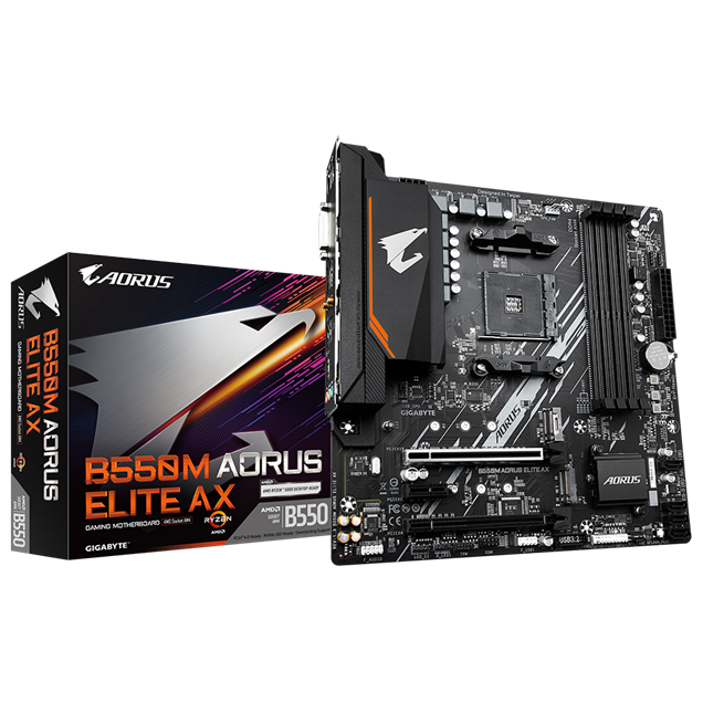 Gigabyte B550M AORUS ELITE AX mATX Motherboard for AMD AM4 CPUs