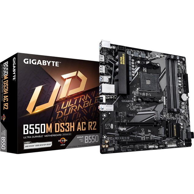 Gigabyte B550M DS3H AC R2 mATX Motherboard for AMD AM4 CPUs