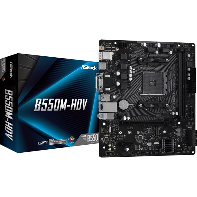 ASRock B550M-HDV mATX Motherboard for AMD AM4 CPUs