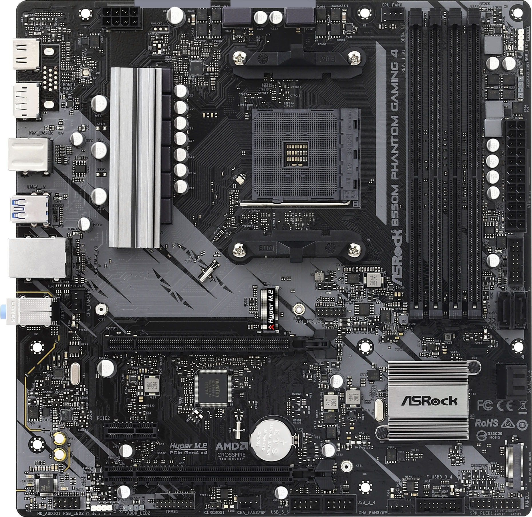 ASRock B550M Phantom Gaming 4 AMD Socket AM4 B550 Chipset MicroATX