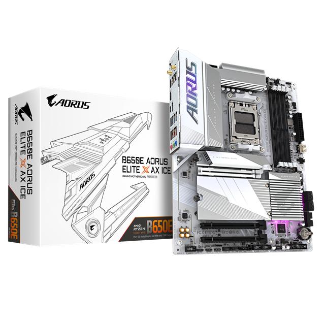Gigabyte B650E AORUS ELITE X ICE ATX Motherboard for AMD Socket AM5 CPUs