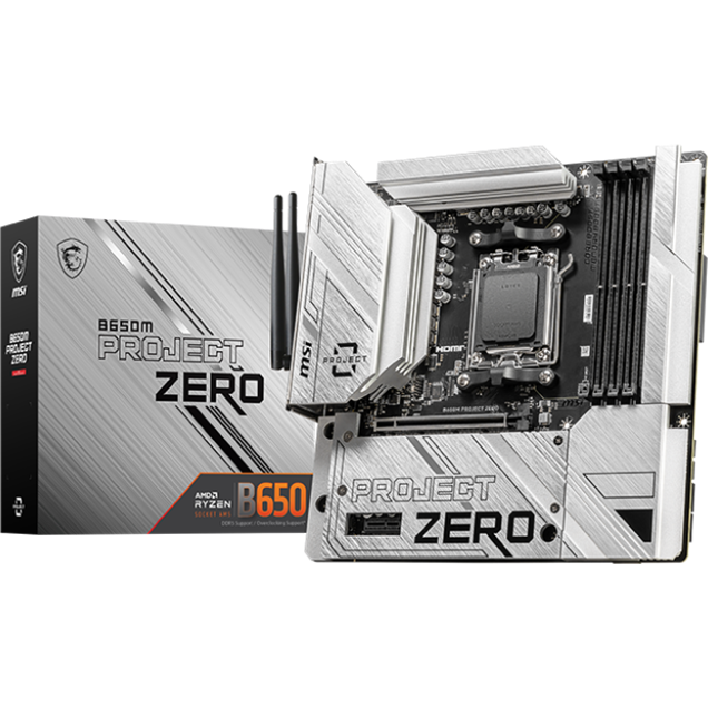 MSI B650M PROJECT ZERO mATX Motherboard for AMD AM5 CPUs