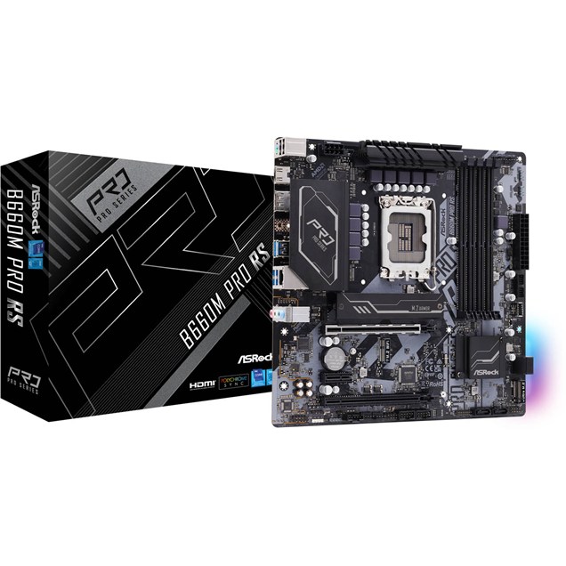 ASRock B660M Pro RS mATX Motherboard for Intel LGA1700 CPUs