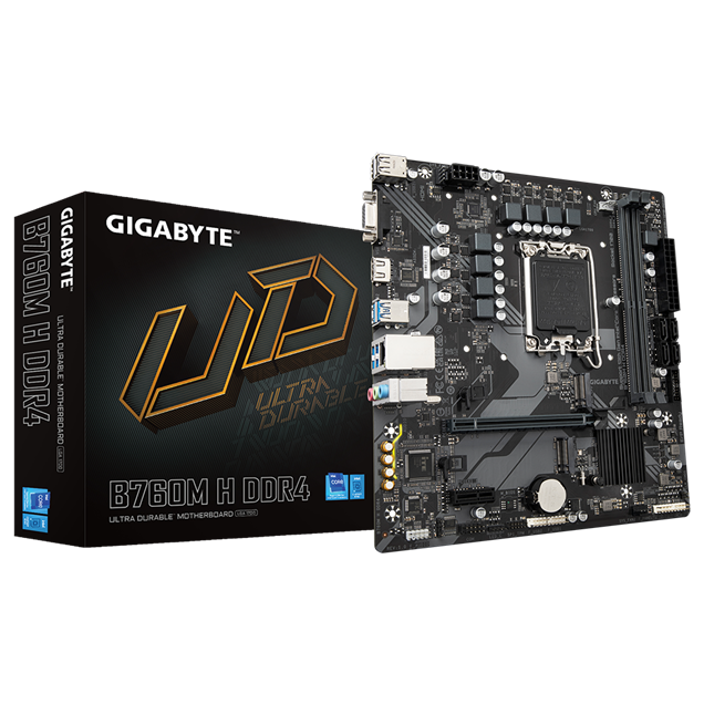 Gigabyte B760M H DDR4 mATX Motherboard for Intel LGA1700 CPUs
