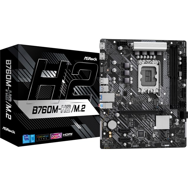 ASRock B760M-H2/M.2 mATX Motherboard for Intel LGA1700 CPUs