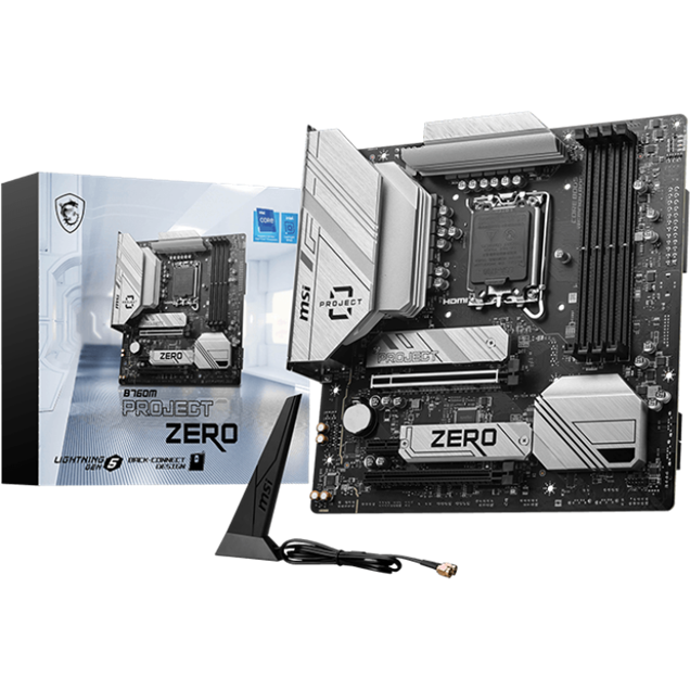 MSI B760M PROJECT ZERO mATX Motherboard for Intel LGA1700 CPUs