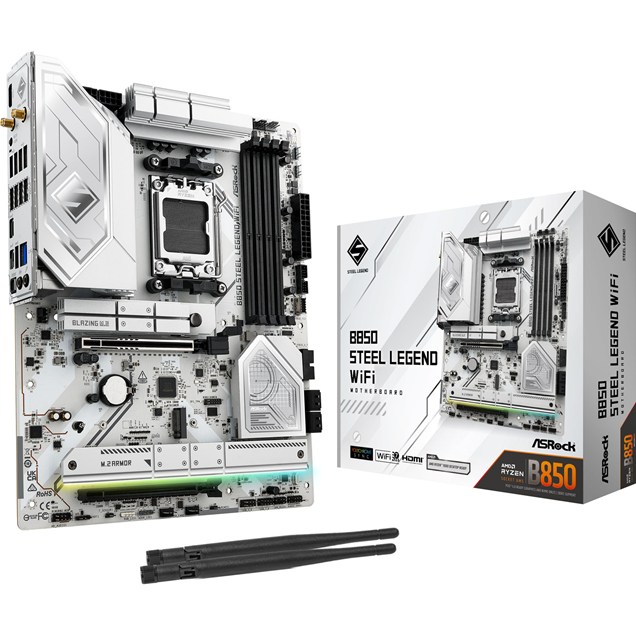ASRock B850 Steel Legend WiFi ATX Motherboard for AMD AM5 CPUs